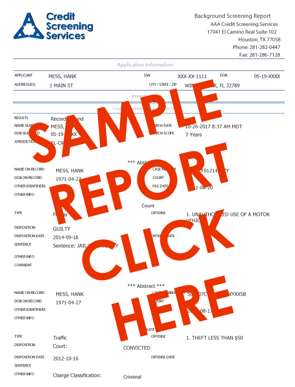 Criminal Record What Is It AAA Credit Screening